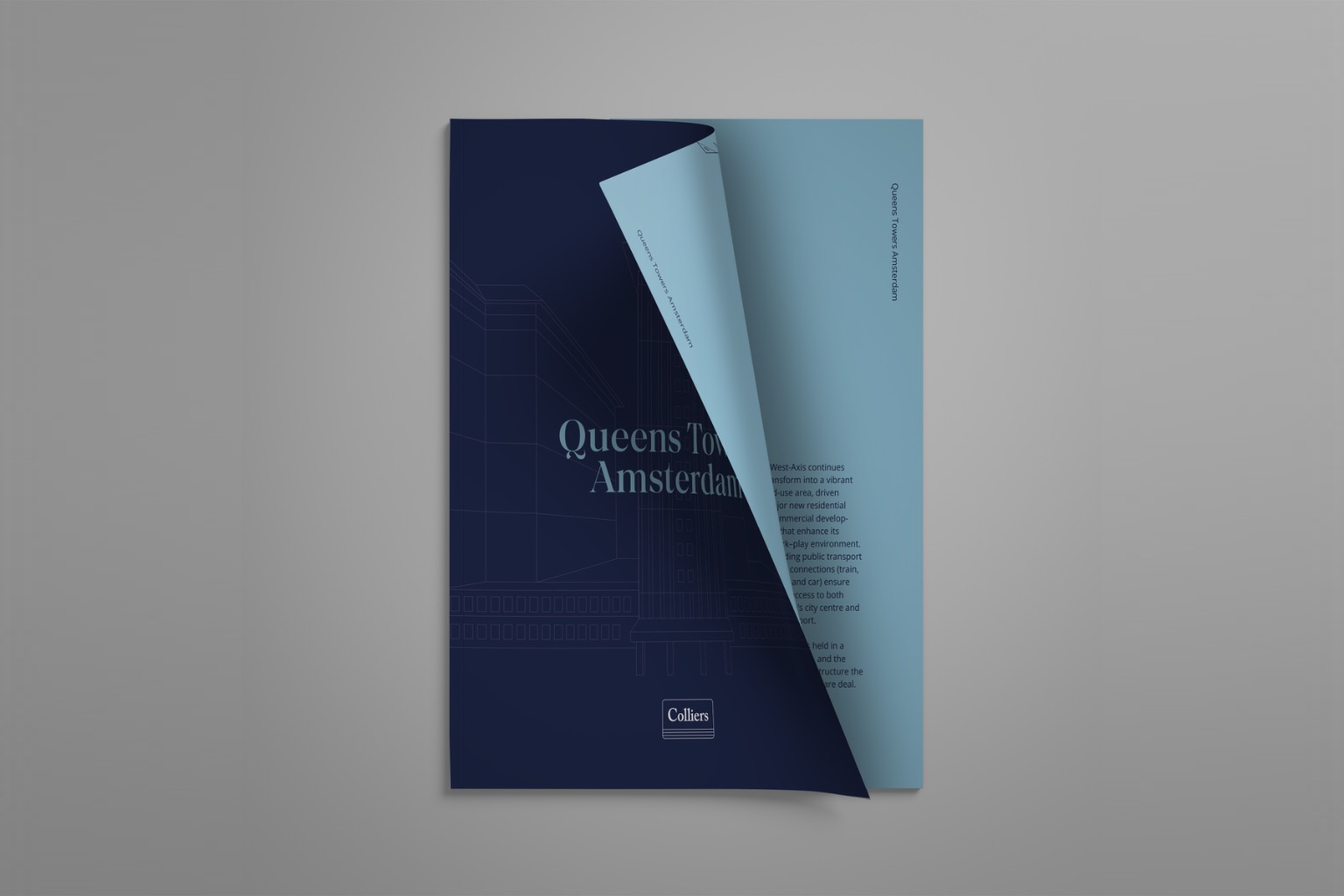 Mock-up: Queens Towers Amsterdam investment memorandum cover